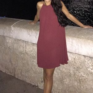 Lush burgundy sleeveless shift dress
